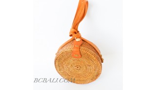 Round Circle Ata Rattan Handbag full handmade classic